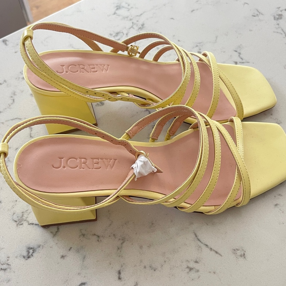 J. Crew Women's Yellow Strappy Leathe Sandals (New with no tag)